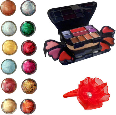 Vozwa Eye Face Shimmer Powder and Glitter Powder, Makeup Kit (8 Eyeshadow, 1 Powder Cake, 8 Lip Colour, 2 Blusher) and Band pack of 14(Set of 14)
Vozwa Eye Face Shimmer Powder and Glitter Powder, Makeup Kit (8 Eyeshadow, 1 Powder Cake, 8 Lip Colour, 2 Blusher) and Band pack of 14(Set of 14)