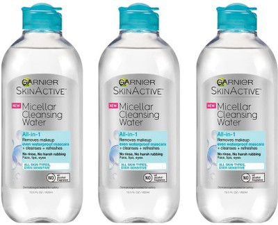 Garnier Skin Skinactive Micellar Cleansing Water All-In-1 Cleanser and Waterproof Makeup Remover, 13.5 Fluid Ounce (Pack of 3) Makeup Remover(400 ml)
Garnier Skin Skinactive Micellar Cleansing Water All-In-1 Cleanser and Waterproof Makeup Remover, 13.5 Fluid Ounce (Pack of 3) Makeup Remover(400 ml)