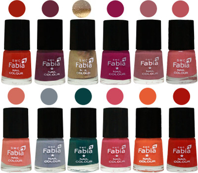 Fabia Matte Nail Polish Exclusive Combo Shock Orange Red, Mulberry, Golden, Raspberry, Lip, Bazooka Joe, Light Peach, Wild Gray Yonder, Dark Green, Shock Pink, Sour Orange, Reddish Red(Pack of 12)
Fabia Matte Nail Polish Exclusive Combo Shock Orange Red, Mulberry, Golden, Raspberry, Lip, Bazooka Joe, Light Peach, Wild Gray Yonder, Dark Green, Shock Pink, Sour Orange, Reddish Red(Pack of 12)