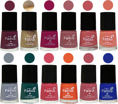 Fabia Matte Nail Polish Exclusive Combo Mulberry, Golden, Raspberry, Lip, Bazooka Joe, Light Peach, Wild Gray Yonder, Dark Green, Shock Pink, Sour Orange, Mauve Pink, Shock Blue Dark(Pack of 12)
Fabia Matte Nail Polish Exclusive Combo Mulberry, Golden, Raspberry, Lip, Bazooka Joe, Light Peach, Wild Gray Yonder, Dark Green, Shock Pink, Sour Orange, Mauve Pink, Shock Blue Dark(Pack of 12)