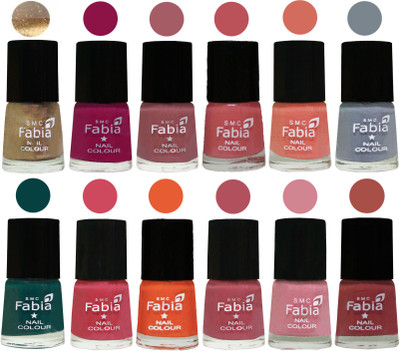 Fabia Matte Nail Polish Exclusive Combo Golden, Raspberry, Lip, Bazooka Joe, Light Peach, Wild Gray Yonder, Dark Green, Shock Pink, Sour Orange, Mauve Pink, Rose, Dark Peach(Pack of 12)
Fabia Matte Nail Polish Exclusive Combo Golden, Raspberry, Lip, Bazooka Joe, Light Peach, Wild Gray Yonder, Dark Green, Shock Pink, Sour Orange, Mauve Pink, Rose, Dark Peach(Pack of 12)