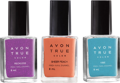 Avon True Color Nail Wear Pro+ Reckless - vibe - Sheer Peach(Pack of 3)