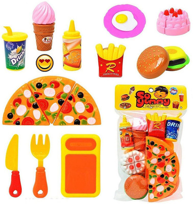 TALKING GANESHA Realistic Sliceable Fast Food Lunch Play Pizza Set Toy for Kids| Restaurant Role Pretend Play