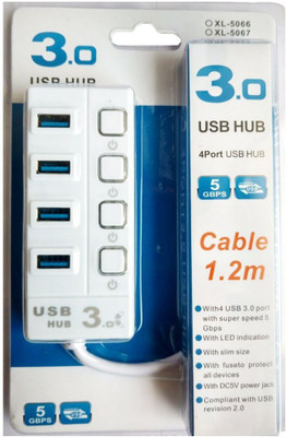 Oxyura 4 Port Usb Hub Usb 3.0 Superspeed Portable With Switch For Laptop/Notebook/PC White USB Adapter(White)
Oxyura 4 Port Usb Hub Usb 3.0 Superspeed Portable With Switch For Laptop/Notebook/PC White USB Adapter(White)