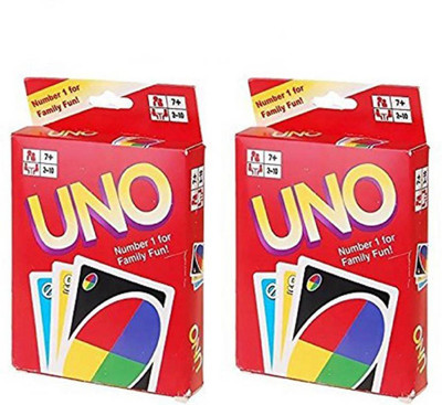 PurpleFly UNO Playing Flash Cards For Kids Party Table Fun Games/Playing cards Game (PACK OF 2)(Multicolor)
PurpleFly UNO Playing Flash Cards For Kids Party Table Fun Games/Playing cards Game (PACK OF 2)(Multicolor)
