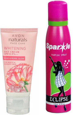 Avon Anew Naturals Rose and pearl day cream SPF 15/PA++ (50 g) With one sparkle perfume spray 150 ml(Set of 2)
Avon Anew Naturals Rose and pearl day cream SPF 15/PA++ (50 g) With one sparkle perfume spray 150 ml(Set of 2)