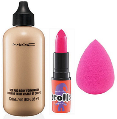 studio Sponge Blender Puff In Any Color & MAC Trolls Pink Shade Lipstick & Face And Body Foundation Fond De Teint Visage Et Corps(Set of 3)
studio Sponge Blender Puff In Any Color & MAC Trolls Pink Shade Lipstick & Face And Body Foundation Fond De Teint Visage Et Corps(Set of 3)