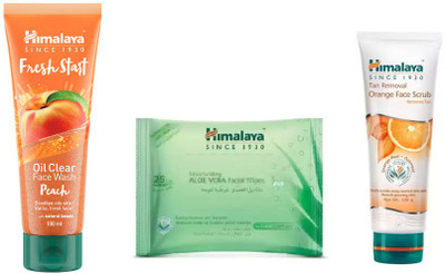 Himalaya fresh start oil clear peach face wash, tan removal orange face scrub, moisturizing aloe vera facial wipes(Set of 3)
Himalaya fresh start oil clear peach face wash, tan removal orange face scrub, moisturizing aloe vera facial wipes(Set of 3)