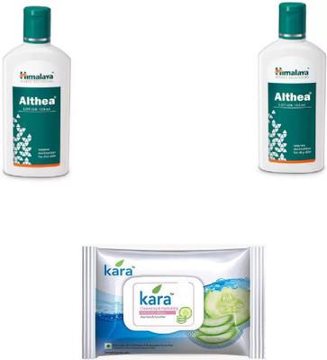 Himalaya herbal althea lotion intense moisturizer for dry skin, kara skin care wipes(Set of 3)
Himalaya herbal althea lotion intense moisturizer for dry skin, kara skin care wipes(Set of 3)