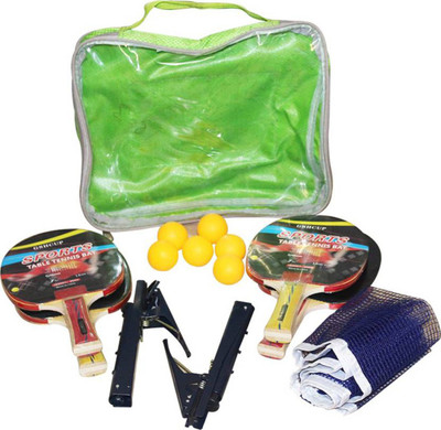 M-Max SPORTS TABLE TENNIS SET OF 4 WITH 6 6 BALLS , 1 NET , CLIPS TOHOLD NET IN A BAG Multicolor Table Tennis Racquet Tennis Kit