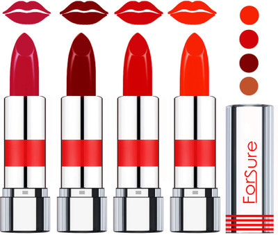 Forsure Rich Colour Velvet Matte Lipstick (set of 4 Lipsticks)(Bold Pink,Plum,Romantic Red,Bright Red)
Forsure Rich Colour Velvet Matte Lipstick (set of 4 Lipsticks)(Bold Pink,Plum,Romantic Red,Bright Red)
