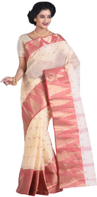 Purabi Woven Tant Cotton Saree(Beige)