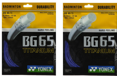 Yonex BG65Ti 0.70 Badminton String - 10 m(Blue)