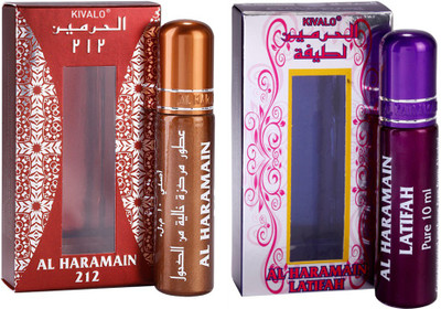 Kivalo Haramain Pure Original 212 & Latifah Fragrance Roll On Attar Combo Pack of 2 x 10 ml For Women Floral Attar(Amber)
Kivalo Haramain Pure Original 212 & Latifah Fragrance Roll On Attar Combo Pack of 2 x 10 ml For Women Floral Attar(Amber)