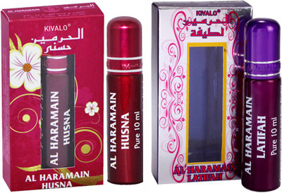 Kivalo Haramain Pure Original Husna & Latifah Fragrance Roll On Attar Combo Pack of 2 x 10 ml For Women Floral Attar(Amber)
Kivalo Haramain Pure Original Husna & Latifah Fragrance Roll On Attar Combo Pack of 2 x 10 ml For Women Floral Attar(Amber)