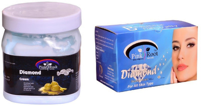 Pink Root Diamond Bleach 250gm, Diamond Cream 500ml(Set of 2)