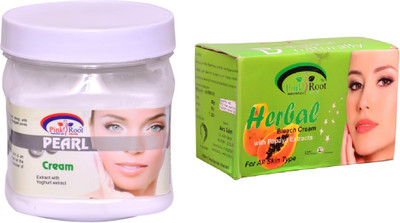Pink Root Herbal Bleach 250gm, Pearl Cream 500ml(Set of 2)