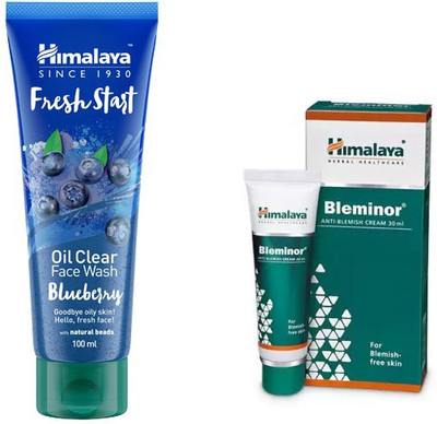 Himalaya fresh start oil clear blueberry face wash, bleminor anti blemish cream(Set of 2)
Himalaya fresh start oil clear blueberry face wash, bleminor anti blemish cream(Set of 2)