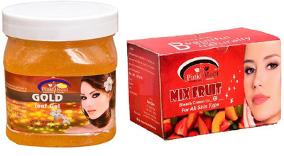 Pink Root Mix Fruit Bleach 250gm, Gold Leaf Gel 500ml(Set of 2)