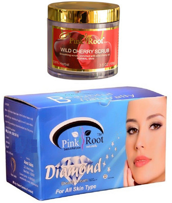Pink Root Diamond Bleach 250gm, Wild Cherry Scrub 100gm(Set of 2)