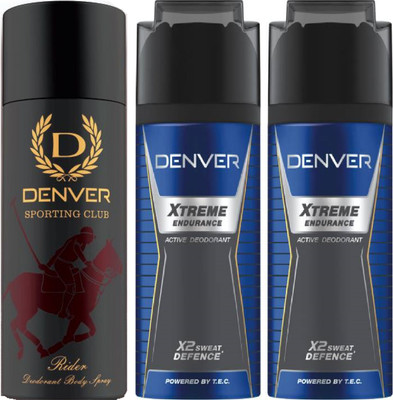 Denver Sporting Club New Rider & Xtreme Endurance Deodorant Body Spray - For Men(465 ml, Pack of 3)
Denver Sporting Club New Rider & Xtreme Endurance Deodorant Body Spray - For Men(465 ml, Pack of 3)