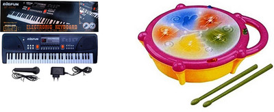 FEMININE STYLE COMBO OF BigFun 61 keys BF-630A2 Electronic Piano Keyboard with LED Display & Microphone (Black) AND Flash Drum with 3D Lights and Music (Multi color)(Multicolor)
FEMININE STYLE COMBO OF BigFun 61 keys BF-630A2 Electronic Piano Keyboard with LED Display & Microphone (Black) AND Flash Drum with 3D Lights and Music (Multi color)(Multicolor)