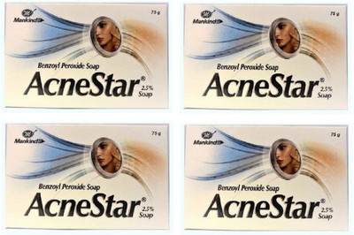 mankind Acnestar Soap pack of 4(75 g, Pack of 4)