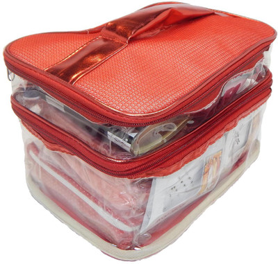 RK Brands Net 2 partition and one small compartment Red Portable Makeup Vanity Box(Red)
RK Brands Net 2 partition and one small compartment Red Portable Makeup Vanity Box(Red)