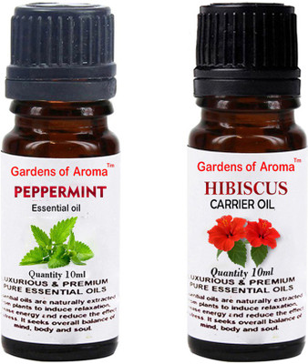 Gardens Of Aroma Peppermint Essential Oil And Hibiscus Carrier Oil(20 ml)