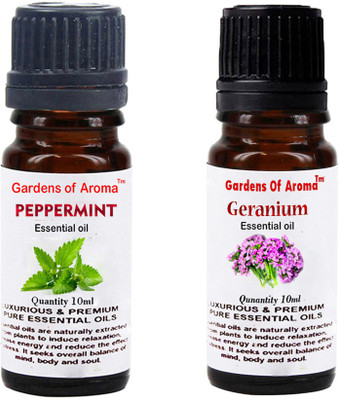 Gardens Of Aroma Peppermint Essential Oil And Geranium Essential Oil(20 ml)