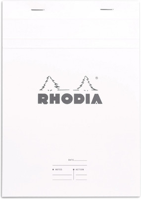 Rhodia A5 Note Pad(16401C Basics White Stapled Pre-Printed Meeting Notepad - No. 16 - A5 - 210 mm x 148 mm, White)
Rhodia A5 Note Pad(16401C Basics White Stapled Pre-Printed Meeting Notepad - No. 16 - A5 - 210 mm x 148 mm, White)