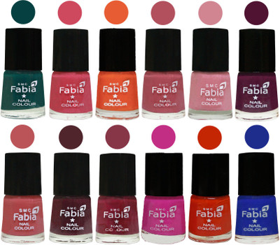 Fabia Exclusive Nail Polish Set of 12 pcs. Dark Green-Shock Pink-Sour Orange-Mauve Pink-Rose-Boysenberry-Peach-Wine-Wine Red-Pink Pink-Fire Orange-Shock Blue Dark(Pack of 12)
Fabia Exclusive Nail Polish Set of 12 pcs. Dark Green-Shock Pink-Sour Orange-Mauve Pink-Rose-Boysenberry-Peach-Wine-Wine Red-Pink Pink-Fire Orange-Shock Blue Dark(Pack of 12)