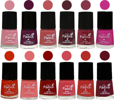 Fabia Exclusive Nail Polish Set of 12 pcs. Rose-Boysenberry-Peach-Wine-Wine Red-Pink Pink-Fire Orange-Baby Pink-Bold Red-Strawberry-Candy Orange-Maroon(Pack of 12) 
Fabia Exclusive Nail Polish Set of 12 pcs. Rose-Boysenberry-Peach-Wine-Wine Red-Pink Pink-Fire Orange-Baby Pink-Bold Red-Strawberry-Candy Orange-Maroon(Pack of 12)