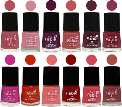 Fabia Exclusive Nail Polish Set of 12 pcs. Mauve Pink-Rose-Boysenberry-Peach-Wine-Wine Red-Pink Pink-Fire Orange-Baby Pink-Bold Red-Strawberry-Dark Peach(Pack of 12)
Fabia Exclusive Nail Polish Set of 12 pcs. Mauve Pink-Rose-Boysenberry-Peach-Wine-Wine Red-Pink Pink-Fire Orange-Baby Pink-Bold Red-Strawberry-Dark Peach(Pack of 12)