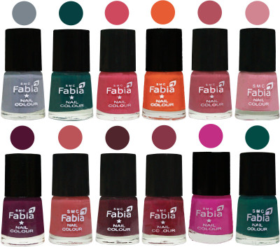 Fabia Exclusive Nail Polish Set of 12 pcs. Wild Gray Yonder-Dark Green-Shock Pink-Sour Orange-Mauve Pink-Rose-Boysenberry-Peach-Wine-Wine Red-Pink Pink-Pine Green(Pack of 12)
Fabia Exclusive Nail Polish Set of 12 pcs. Wild Gray Yonder-Dark Green-Shock Pink-Sour Orange-Mauve Pink-Rose-Boysenberry-Peach-Wine-Wine Red-Pink Pink-Pine Green(Pack of 12)