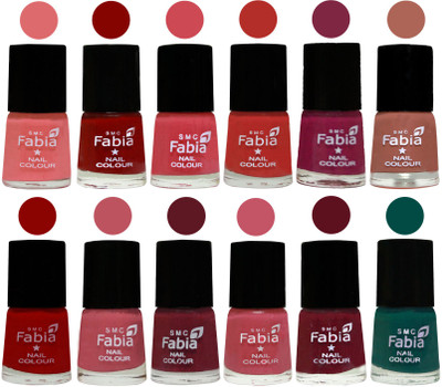 Fabia Exclusive Nail Polish Set of 12 pcs. Baby Pink-Bold Red-Strawberry-Candy Orange-Dark Magenta-coral-Red-Coral Pink -Jam-Light Pink-Maroon-Pine Green(Pack of 12)
Fabia Exclusive Nail Polish Set of 12 pcs. Baby Pink-Bold Red-Strawberry-Candy Orange-Dark Magenta-coral-Red-Coral Pink -Jam-Light Pink-Maroon-Pine Green(Pack of 12)
