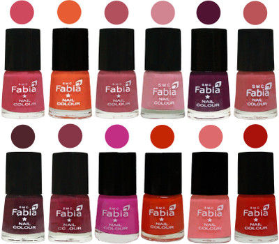 Fabia Exclusive Nail Polish Set of 12 pcs. Shock Pink-Sour Orange-Mauve Pink-Rose-Boysenberry-Peach-Wine-Wine Red-Pink Pink-Fire Orange-Baby Pink-Reddish Red(Pack of 12)
Fabia Exclusive Nail Polish Set of 12 pcs. Shock Pink-Sour Orange-Mauve Pink-Rose-Boysenberry-Peach-Wine-Wine Red-Pink Pink-Fire Orange-Baby Pink-Reddish Red(Pack of 12)