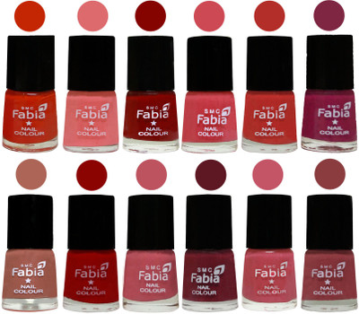 Fabia Exclusive Nail Polish Set of 12 pcs. Fire Orange-Baby Pink-Bold Red-Strawberry-Candy Orange-Dark Magenta-coral-Red-Coral Pink -Jam-Light Pink-Dark Nude(Pack of 12)
Fabia Exclusive Nail Polish Set of 12 pcs. Fire Orange-Baby Pink-Bold Red-Strawberry-Candy Orange-Dark Magenta-coral-Red-Coral Pink -Jam-Light Pink-Dark Nude(Pack of 12)