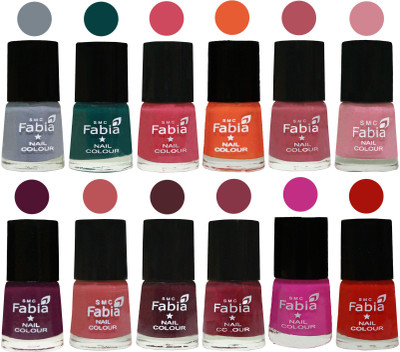 Fabia Exclusive Nail Polish Set of 12 pcs. Wild Gray Yonder-Dark Green-Shock Pink-Sour Orange-Mauve Pink-Rose-Boysenberry-Peach-Wine-Wine Red-Pink Pink-Reddish Red(Pack of 12)
Fabia Exclusive Nail Polish Set of 12 pcs. Wild Gray Yonder-Dark Green-Shock Pink-Sour Orange-Mauve Pink-Rose-Boysenberry-Peach-Wine-Wine Red-Pink Pink-Reddish Red(Pack of 12)