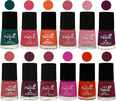 Fabia Exclusive Nail Polish Set of 12 pcs. Dark Green-Shock Pink-Sour Orange-Mauve Pink-Rose-Boysenberry-Peach-Wine-Wine Red-Pink Pink-Fire Orange-Jam(Pack of 12)
Fabia Exclusive Nail Polish Set of 12 pcs. Dark Green-Shock Pink-Sour Orange-Mauve Pink-Rose-Boysenberry-Peach-Wine-Wine Red-Pink Pink-Fire Orange-Jam(Pack of 12)