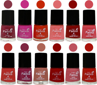 Fabia Exclusive Nail Polish Set of 12 pcs. Wine Red-Pink Pink-Fire Orange-Baby Pink-Bold Red-Strawberry-Candy Orange-Dark Magenta-coral-Red-Coral Pink -Reddish Red(Pack of 12)
Fabia Exclusive Nail Polish Set of 12 pcs. Wine Red-Pink Pink-Fire Orange-Baby Pink-Bold Red-Strawberry-Candy Orange-Dark Magenta-coral-Red-Coral Pink -Reddish Red(Pack of 12)