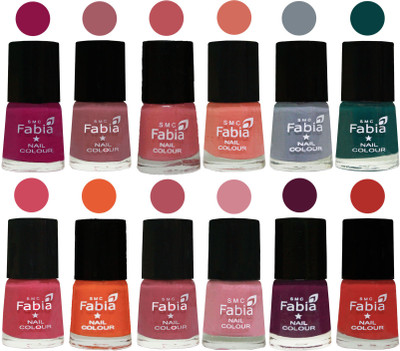 Fabia Exclusive Nail Polish Set of 12 pcs. Raspberry-Lip-Bazooka Joe-Light Peach-Wild Gray Yonder-Dark Green-Shock Pink-Sour Orange-Mauve Pink-Rose-Boysenberry-Candy Orange(Pack of 12)
Fabia Exclusive Nail Polish Set of 12 pcs. Raspberry-Lip-Bazooka Joe-Light Peach-Wild Gray Yonder-Dark Green-Shock Pink-Sour Orange-Mauve Pink-Rose-Boysenberry-Candy Orange(Pack of 12)
