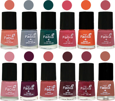 Fabia Exclusive Nail Polish Set of 12 pcs. Light Peach-Wild Gray Yonder-Dark Green-Shock Pink-Sour Orange-Mauve Pink-Rose-Boysenberry-Peach-Wine-Wine Red-coral(Pack of 12)
Fabia Exclusive Nail Polish Set of 12 pcs. Light Peach-Wild Gray Yonder-Dark Green-Shock Pink-Sour Orange-Mauve Pink-Rose-Boysenberry-Peach-Wine-Wine Red-coral(Pack of 12)