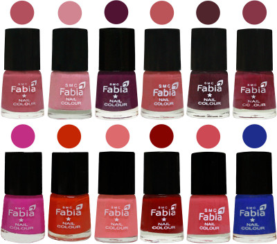 Fabia Exclusive Nail Polish Set of 12 pcs. Mauve Pink-Rose-Boysenberry-Peach-Wine-Wine Red-Pink Pink-Fire Orange-Baby Pink-Bold Red-Strawberry-Shock Blue Dark(Pack of 12)
Fabia Exclusive Nail Polish Set of 12 pcs. Mauve Pink-Rose-Boysenberry-Peach-Wine-Wine Red-Pink Pink-Fire Orange-Baby Pink-Bold Red-Strawberry-Shock Blue Dark(Pack of 12)