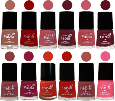 Fabia Exclusive Nail Polish Set of 12 pcs. coral-Red-Coral Pink -Jam-Light Pink-Maroon-Dark Nude-Pure Wine-Orange-Reddish Red-Dark Peach-Shock Pink Light(Pack of 12)
Fabia Exclusive Nail Polish Set of 12 pcs. coral-Red-Coral Pink -Jam-Light Pink-Maroon-Dark Nude-Pure Wine-Orange-Reddish Red-Dark Peach-Shock Pink Light(Pack of 12)