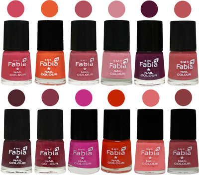Fabia Exclusive Nail Polish Set of 12 pcs. Shock Pink-Sour Orange-Mauve Pink-Rose-Boysenberry-Peach-Wine-Wine Red-Pink Pink-Fire Orange-Baby Pink-Dark Nude(Pack of 12)
Fabia Exclusive Nail Polish Set of 12 pcs. Shock Pink-Sour Orange-Mauve Pink-Rose-Boysenberry-Peach-Wine-Wine Red-Pink Pink-Fire Orange-Baby Pink-Dark Nude(Pack of 12)