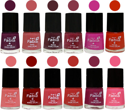 Fabia Exclusive Nail Polish Set of 12 pcs. Boysenberry-Peach-Wine-Wine Red-Pink Pink-Fire Orange-Baby Pink-Bold Red-Strawberry-Candy Orange-Dark Magenta-Shock Pink Light(Pack of 12)
Fabia Exclusive Nail Polish Set of 12 pcs. Boysenberry-Peach-Wine-Wine Red-Pink Pink-Fire Orange-Baby Pink-Bold Red-Strawberry-Candy Orange-Dark Magenta-Shock Pink Light(Pack of 12)