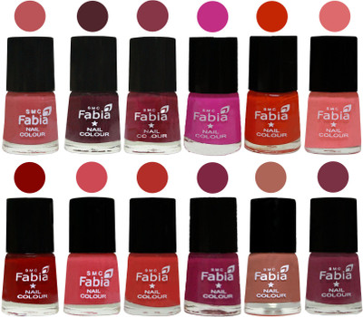 Fabia Exclusive Nail Polish Set of 12 pcs. Peach-Wine-Wine Red-Pink Pink-Fire Orange-Baby Pink-Bold Red-Strawberry-Candy Orange-Dark Magenta-coral-Plum(Pack of 12)
Fabia Exclusive Nail Polish Set of 12 pcs. Peach-Wine-Wine Red-Pink Pink-Fire Orange-Baby Pink-Bold Red-Strawberry-Candy Orange-Dark Magenta-coral-Plum(Pack of 12)