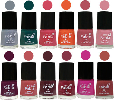 Fabia Exclusive Nail Polish Set of 12 pcs. Wild Gray Yonder-Dark Green-Shock Pink-Sour Orange-Mauve Pink-Rose-Boysenberry-Peach-Wine-Wine Red-Pink Pink-Dark Peach(Pack of 12)
Fabia Exclusive Nail Polish Set of 12 pcs. Wild Gray Yonder-Dark Green-Shock Pink-Sour Orange-Mauve Pink-Rose-Boysenberry-Peach-Wine-Wine Red-Pink Pink-Dark Peach(Pack of 12)