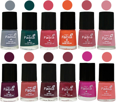 Fabia Exclusive Nail Polish Set of 12 pcs. Wild Gray Yonder-Dark Green-Shock Pink-Sour Orange-Mauve Pink-Rose-Boysenberry-Peach-Wine-Wine Red-Pink Pink-Baby Pink(Pack of 12)
Fabia Exclusive Nail Polish Set of 12 pcs. Wild Gray Yonder-Dark Green-Shock Pink-Sour Orange-Mauve Pink-Rose-Boysenberry-Peach-Wine-Wine Red-Pink Pink-Baby Pink(Pack of 12)